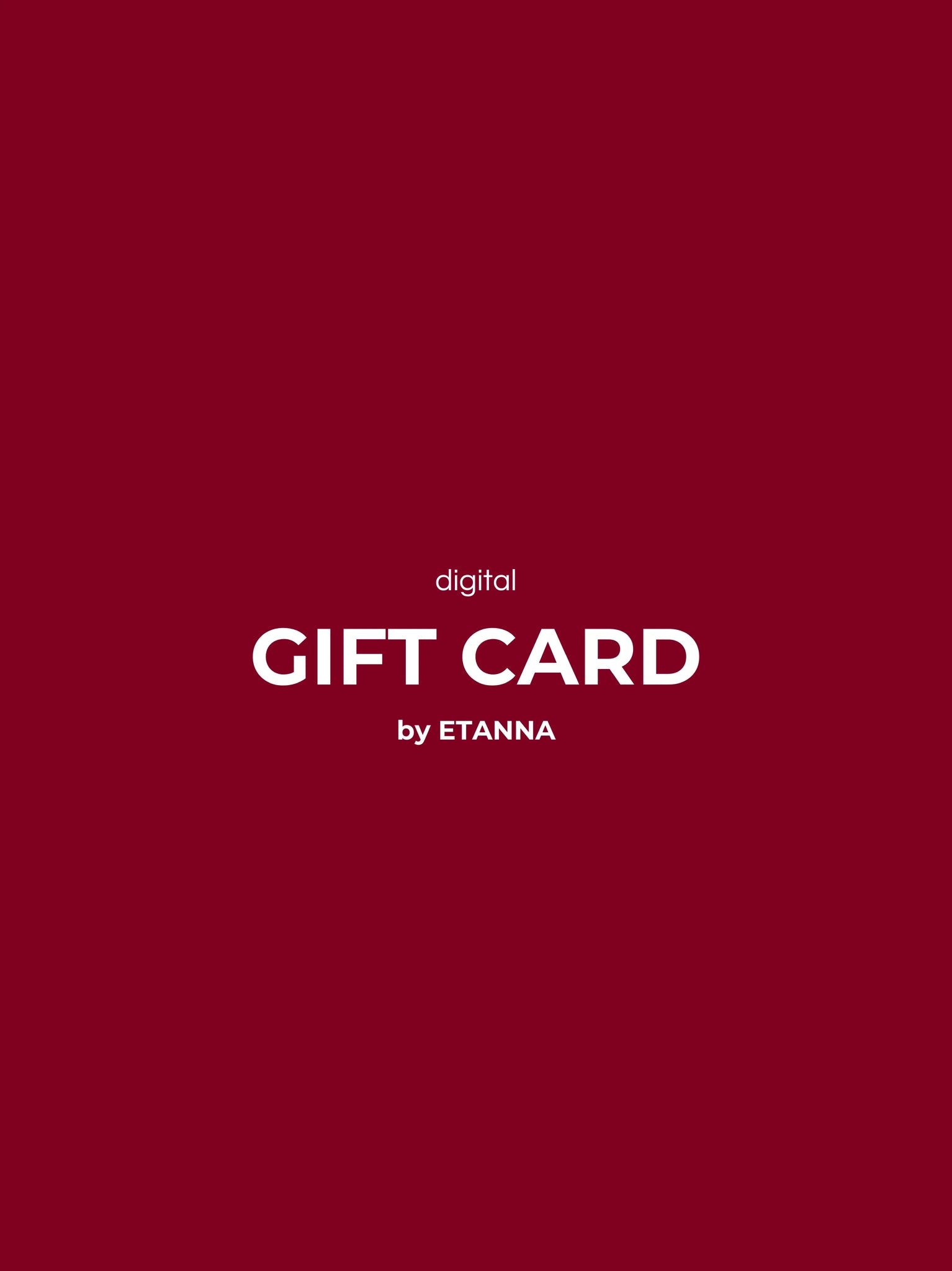 Etanna digital gift card