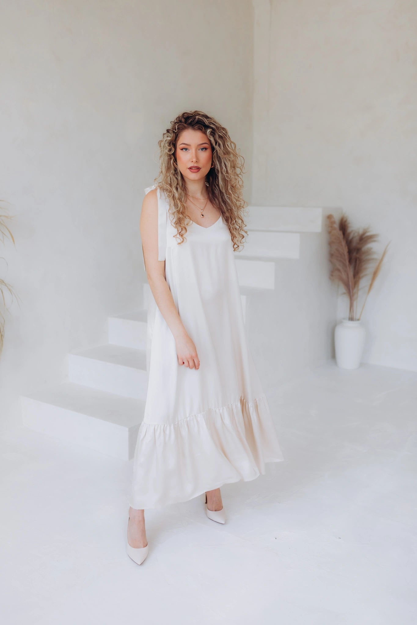 Cream Colored Sundress - ETANNA Cream Colored Sundress - ETANNA