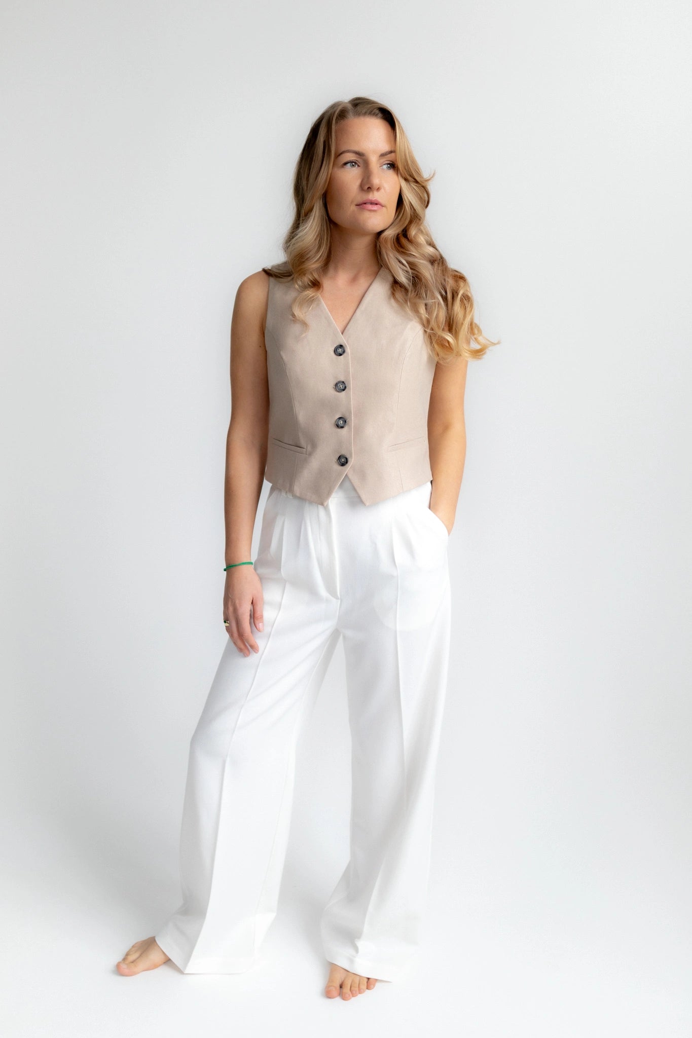 beige waistcoat womens