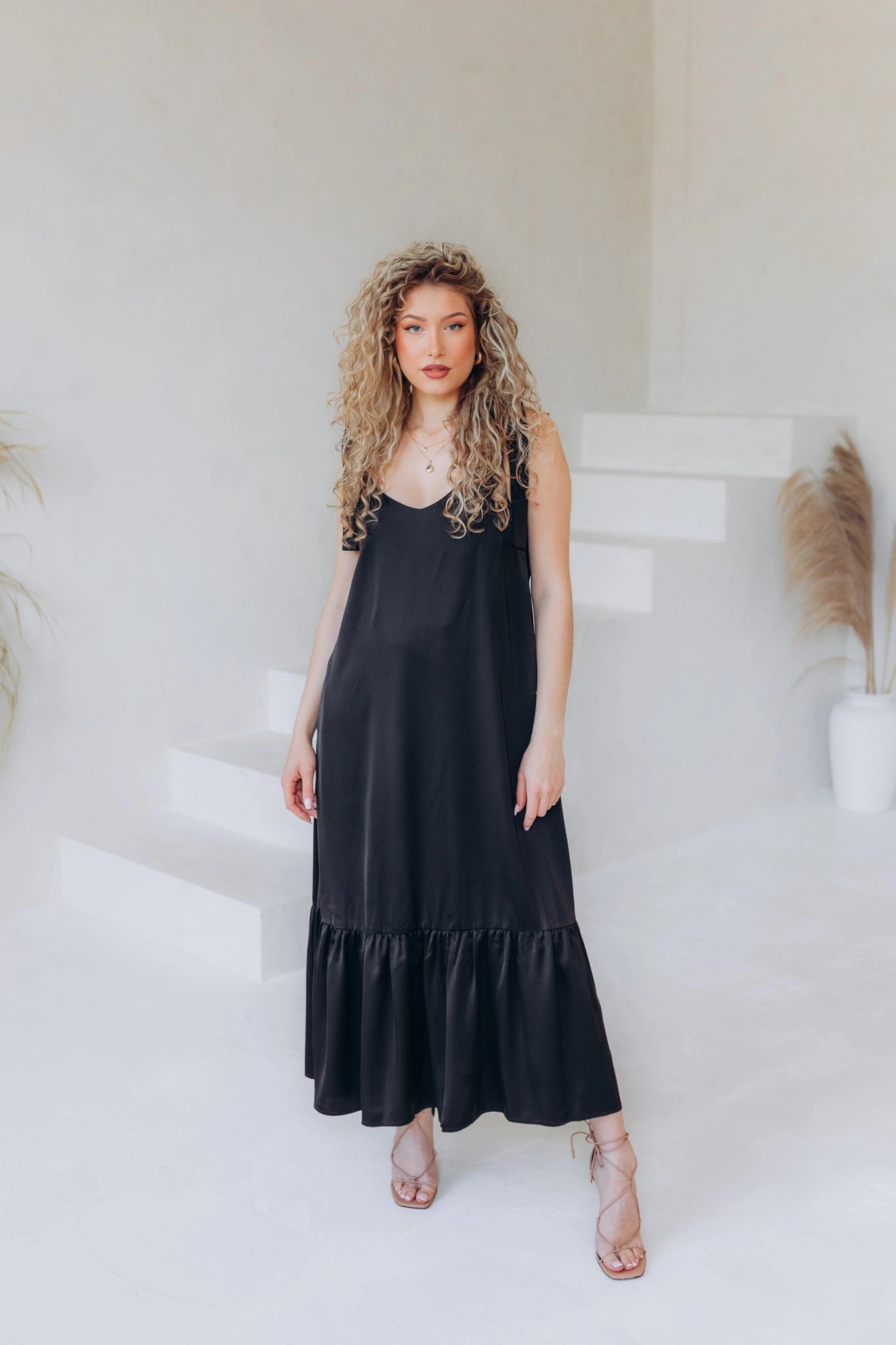 Black long summer dress