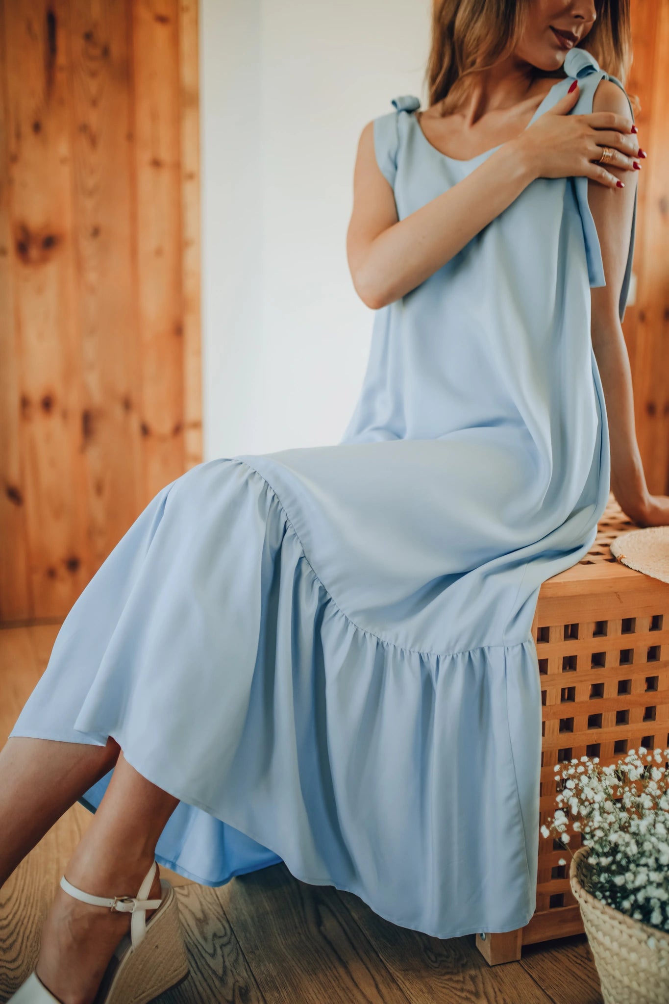 Blue flowy summer dress