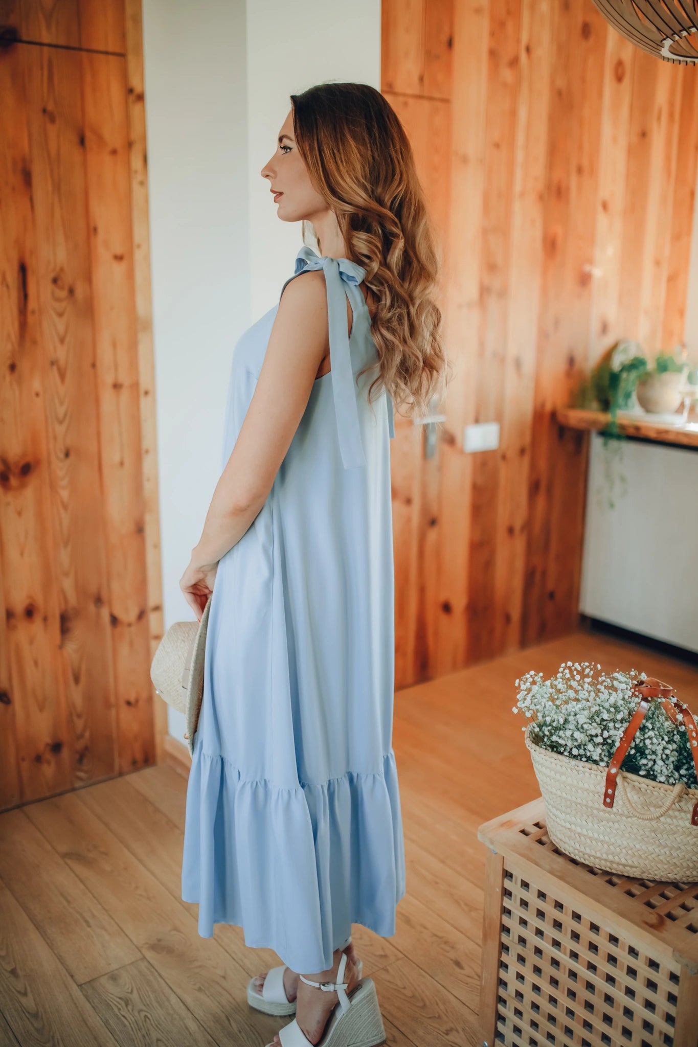 Blue flowy summer dress