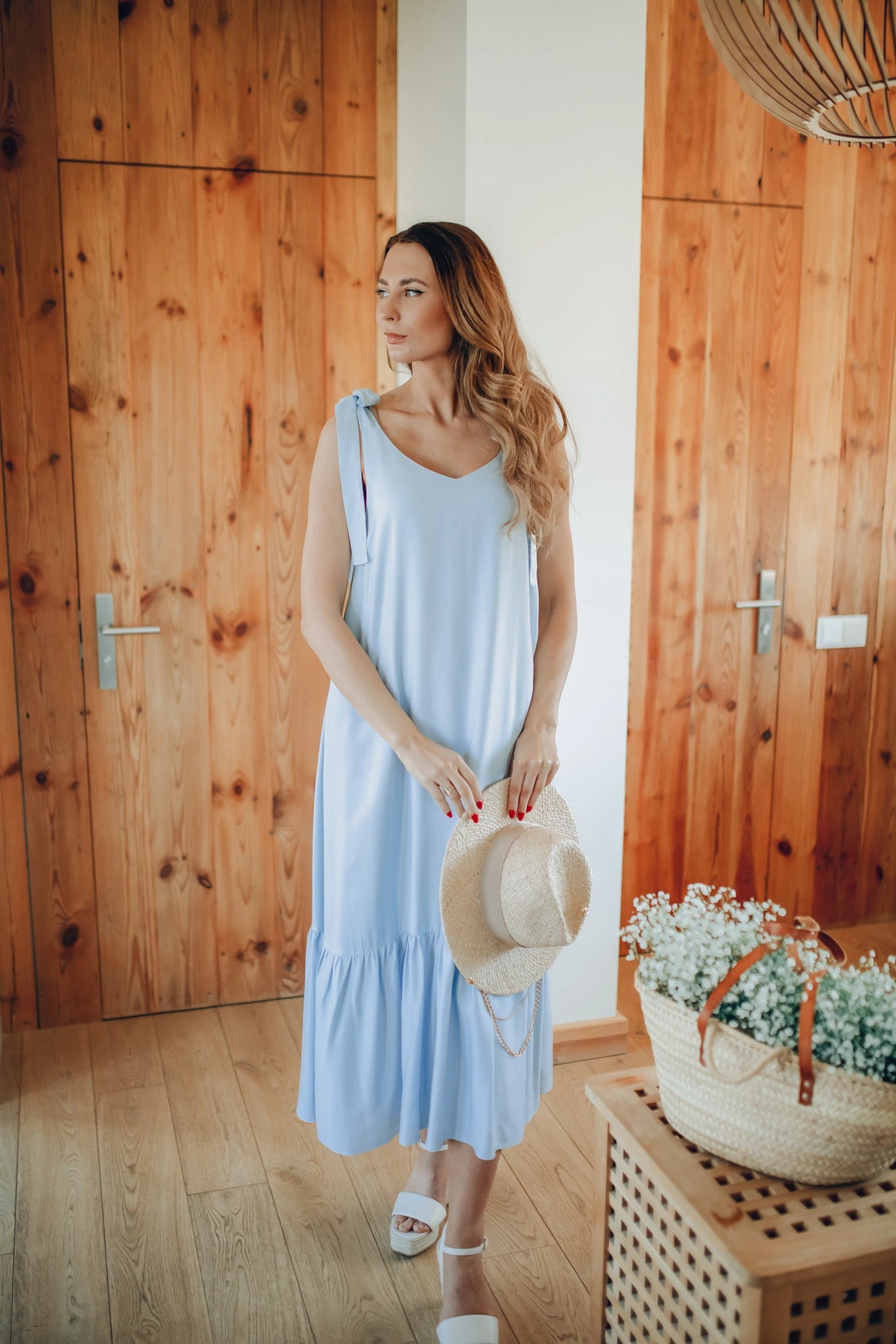 Blue flowy summer dress