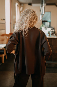 Brown blazer with tie waist