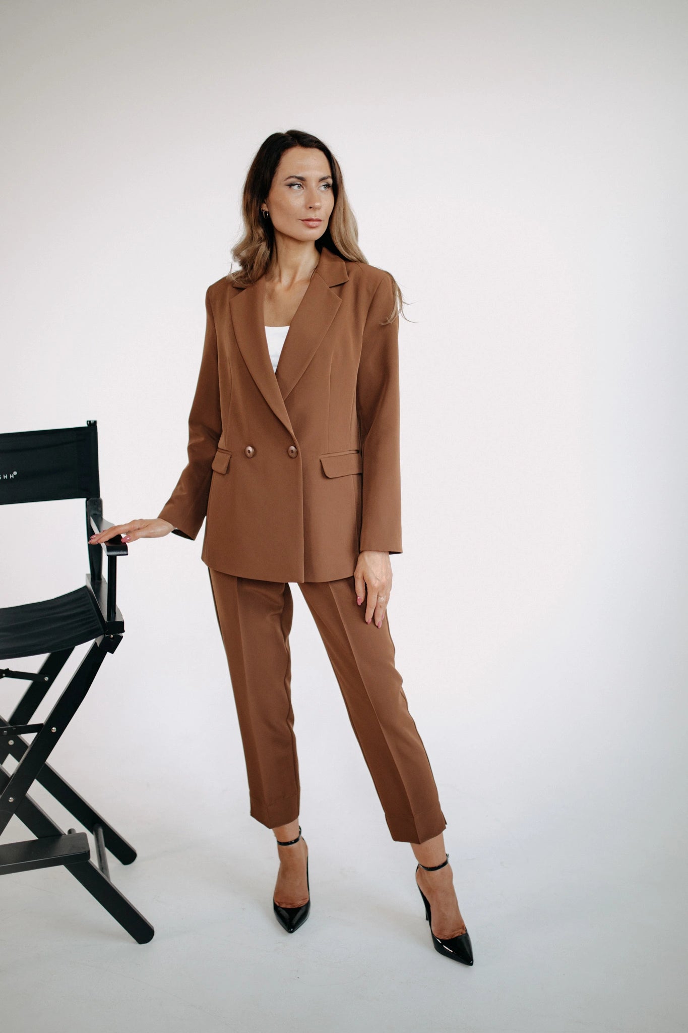 Brown high waisted trousers