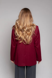 Burgundy blazer for ladies