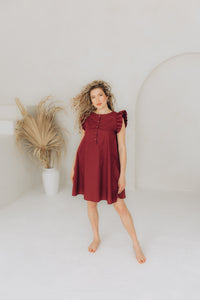 Burgundy summer dress