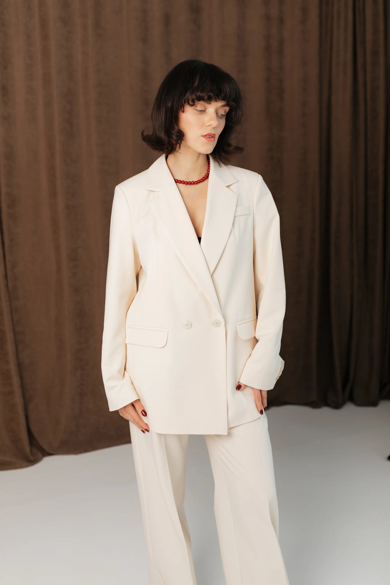 ladies cream dress suit Women Cream Color 3 Piece Pant Suit , Custom Suit For Woman , Ladies Tuxedo Suit , Womens Clothing , Bridesmaid Suit