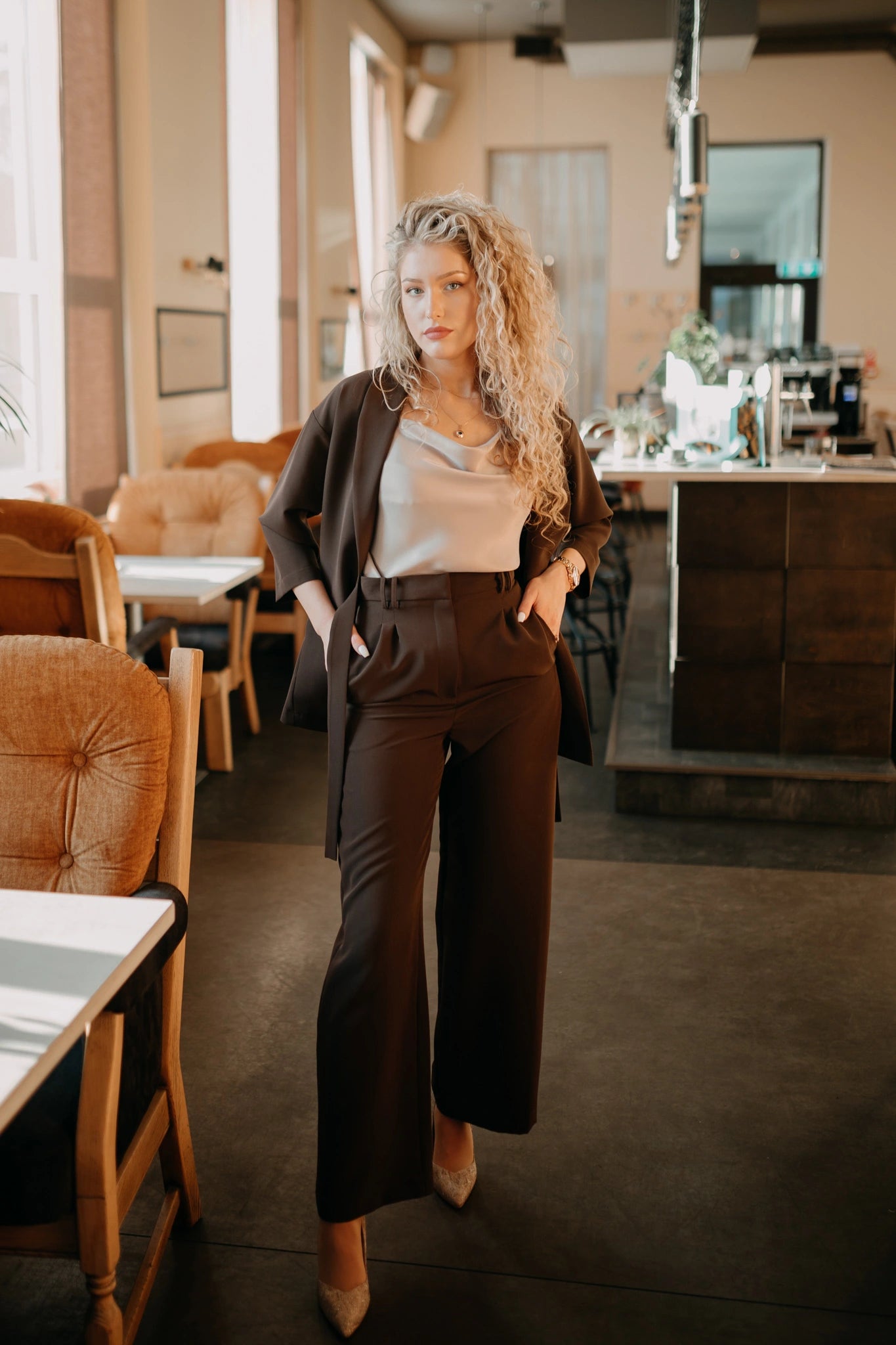 Dark brown women's trousers