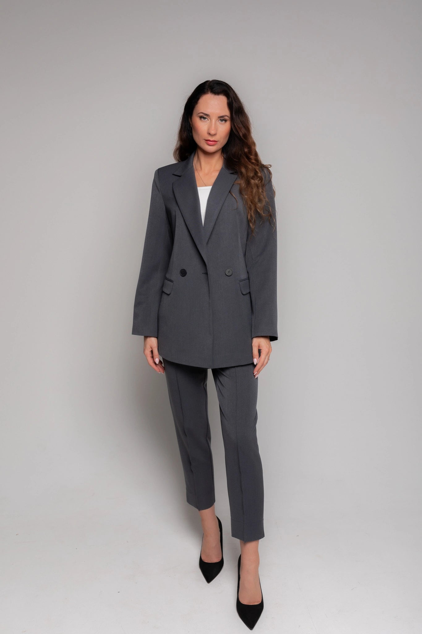 Dark gray blazer women