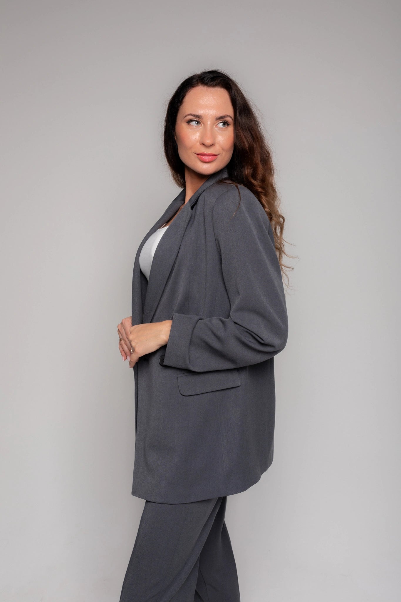 Dark gray womens blazer