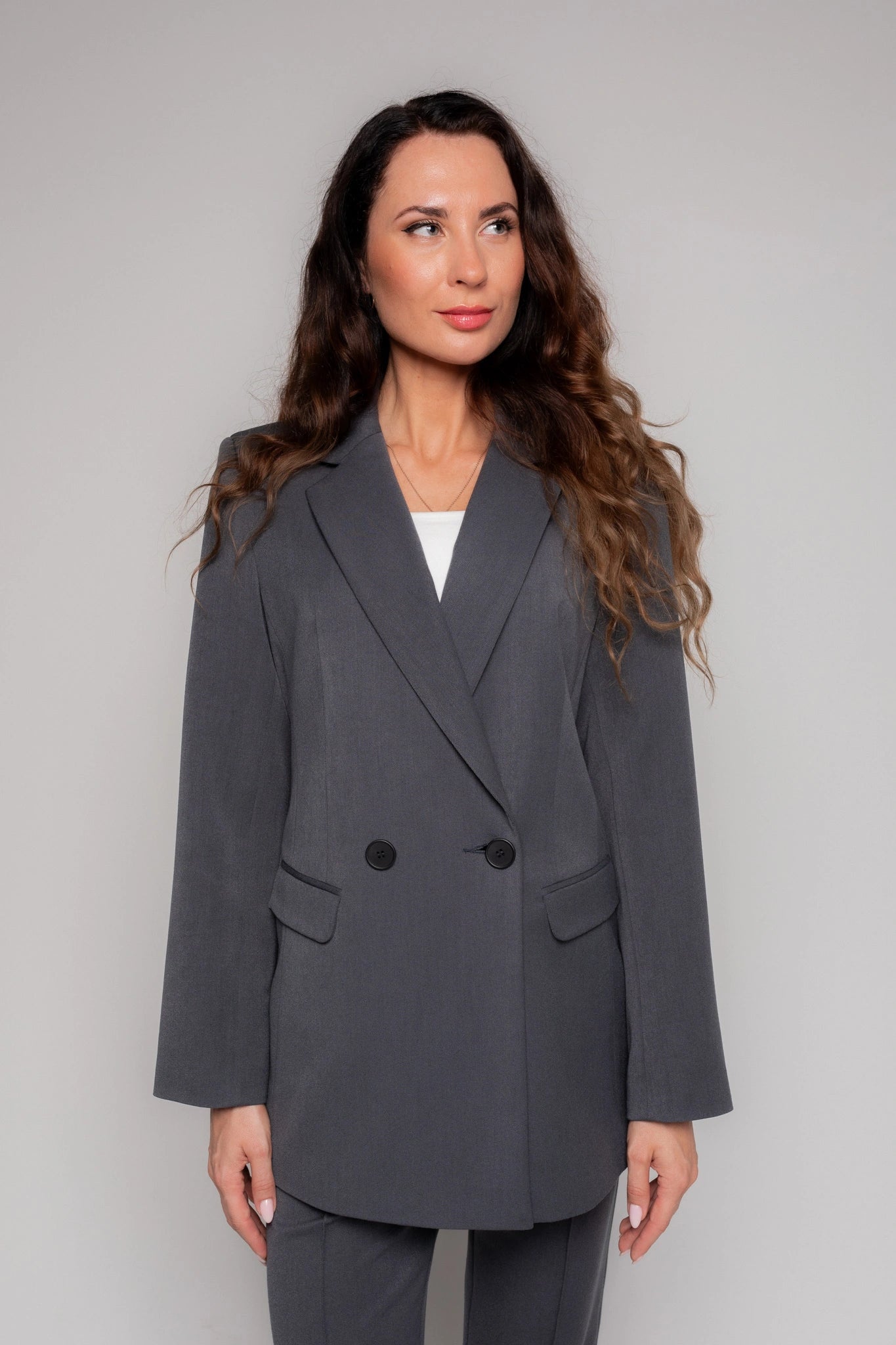 Dark grey blazer for women 