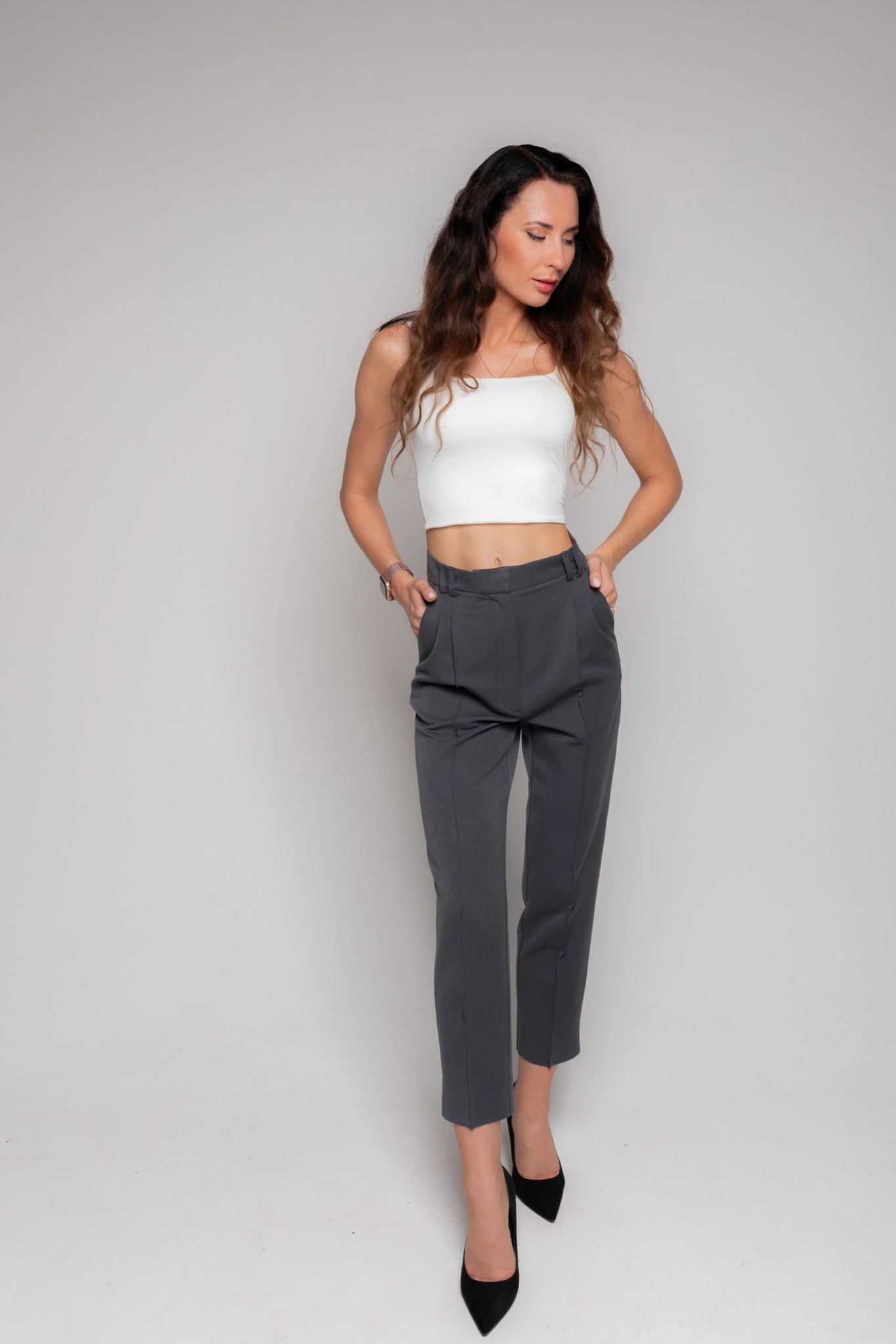 Dark grey formal trousers 