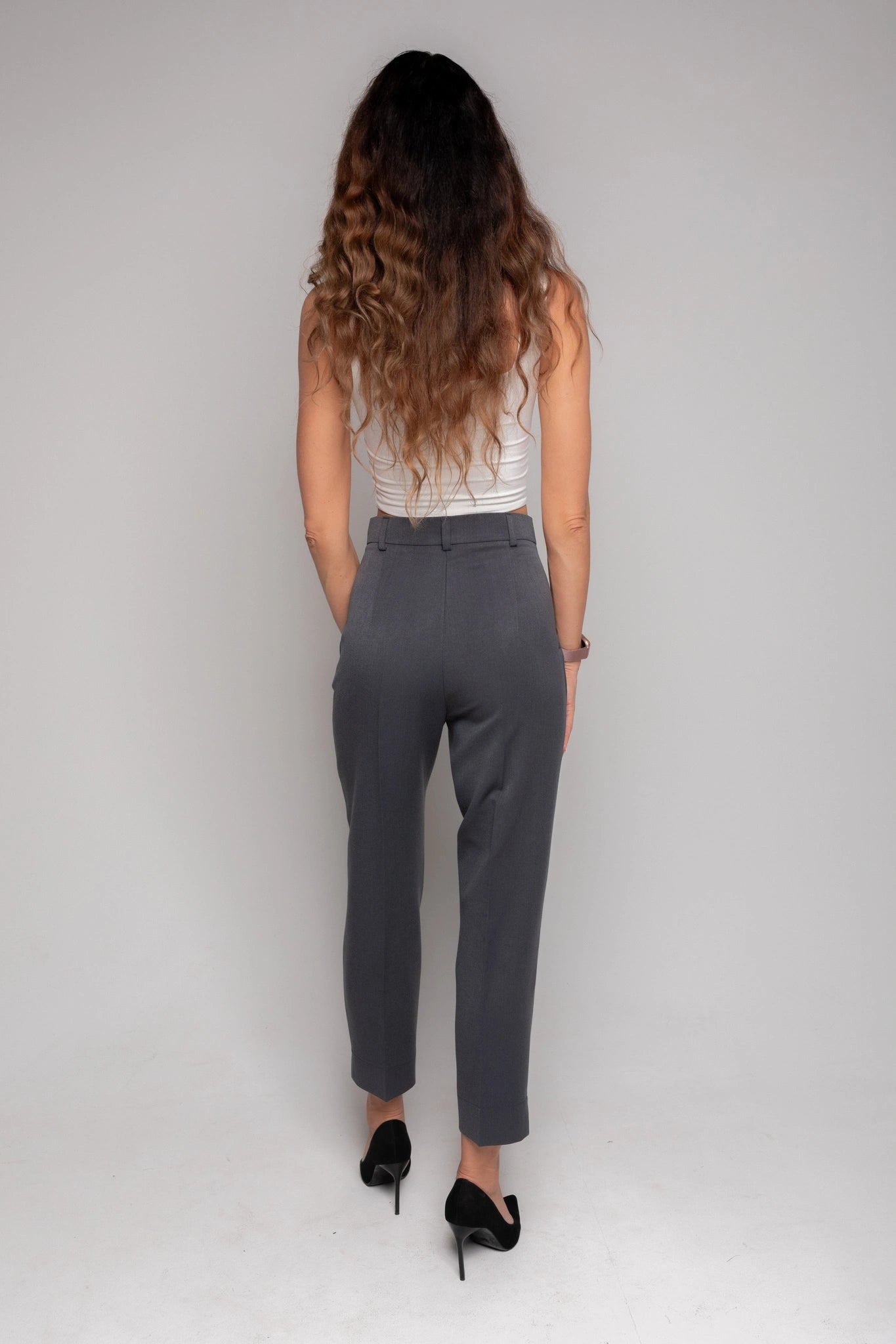 Dark grey  high waisted trousers