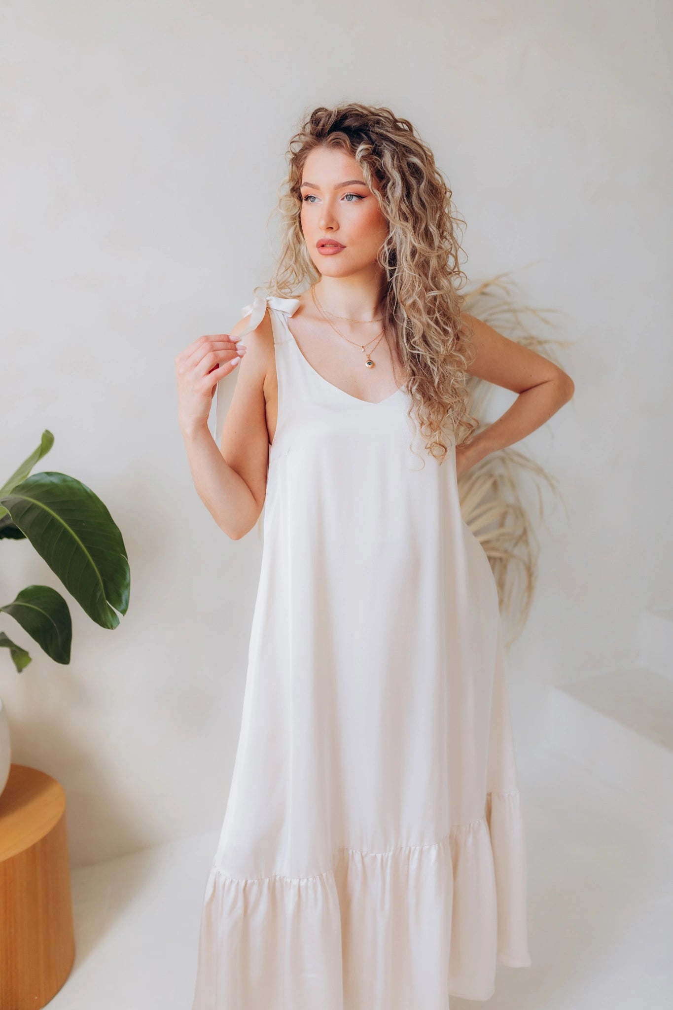 Flowy white summer dress