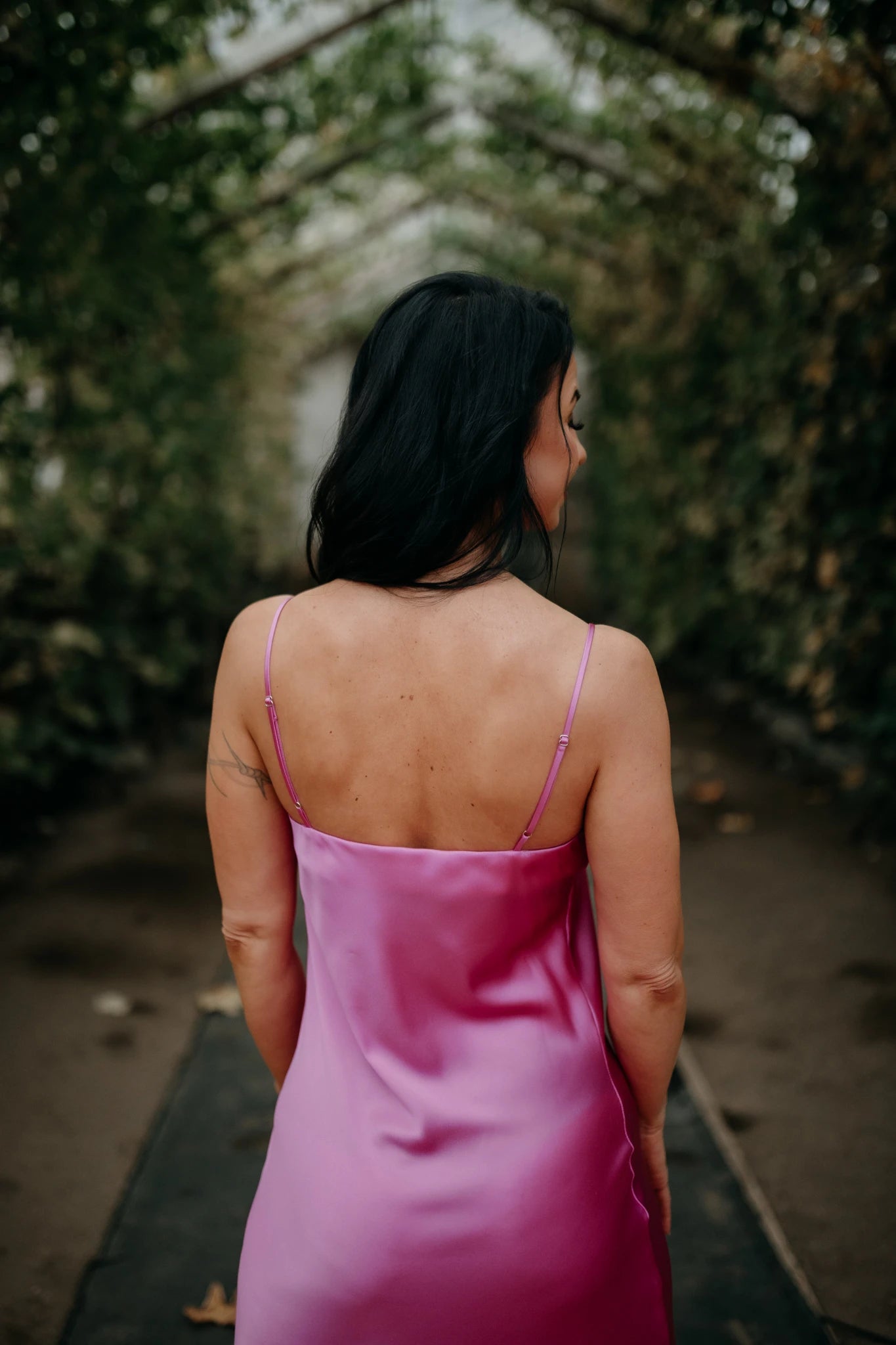 Fuchsia silk dress