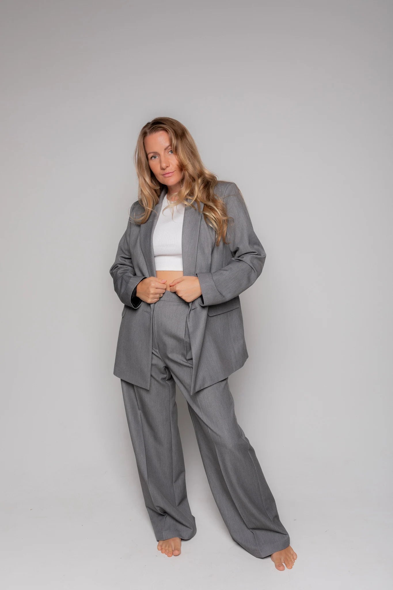 Grey blazer for women