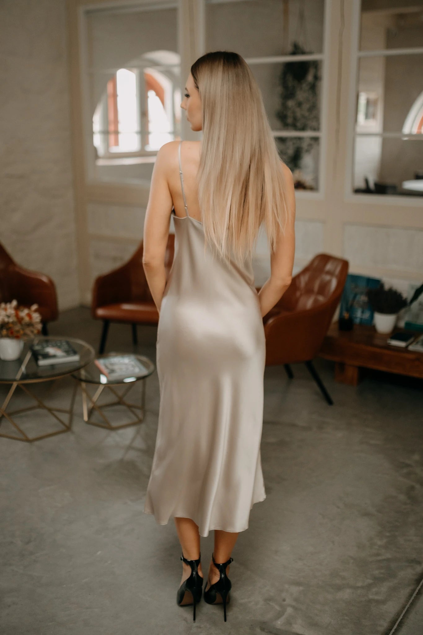 Grey silk dress 