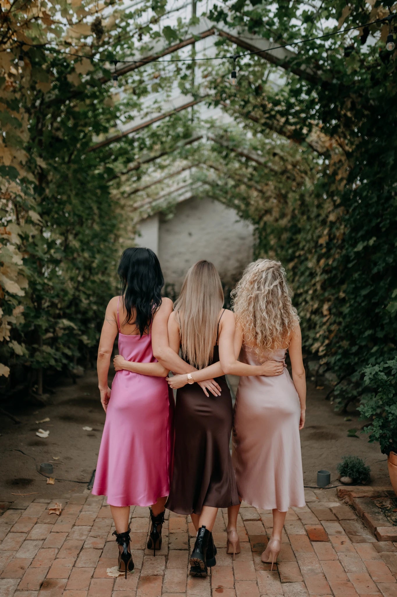 Hot pink silk dress