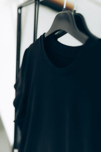 Ladies' black hight quality cotton T-shirt