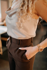 Ladies dark brown trousers