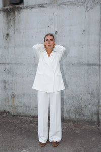 Ladies white double breasted blazer