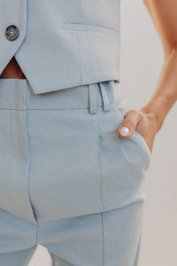 Light blue wide leg trousers