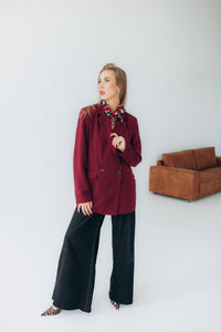 Maroon blazer womens