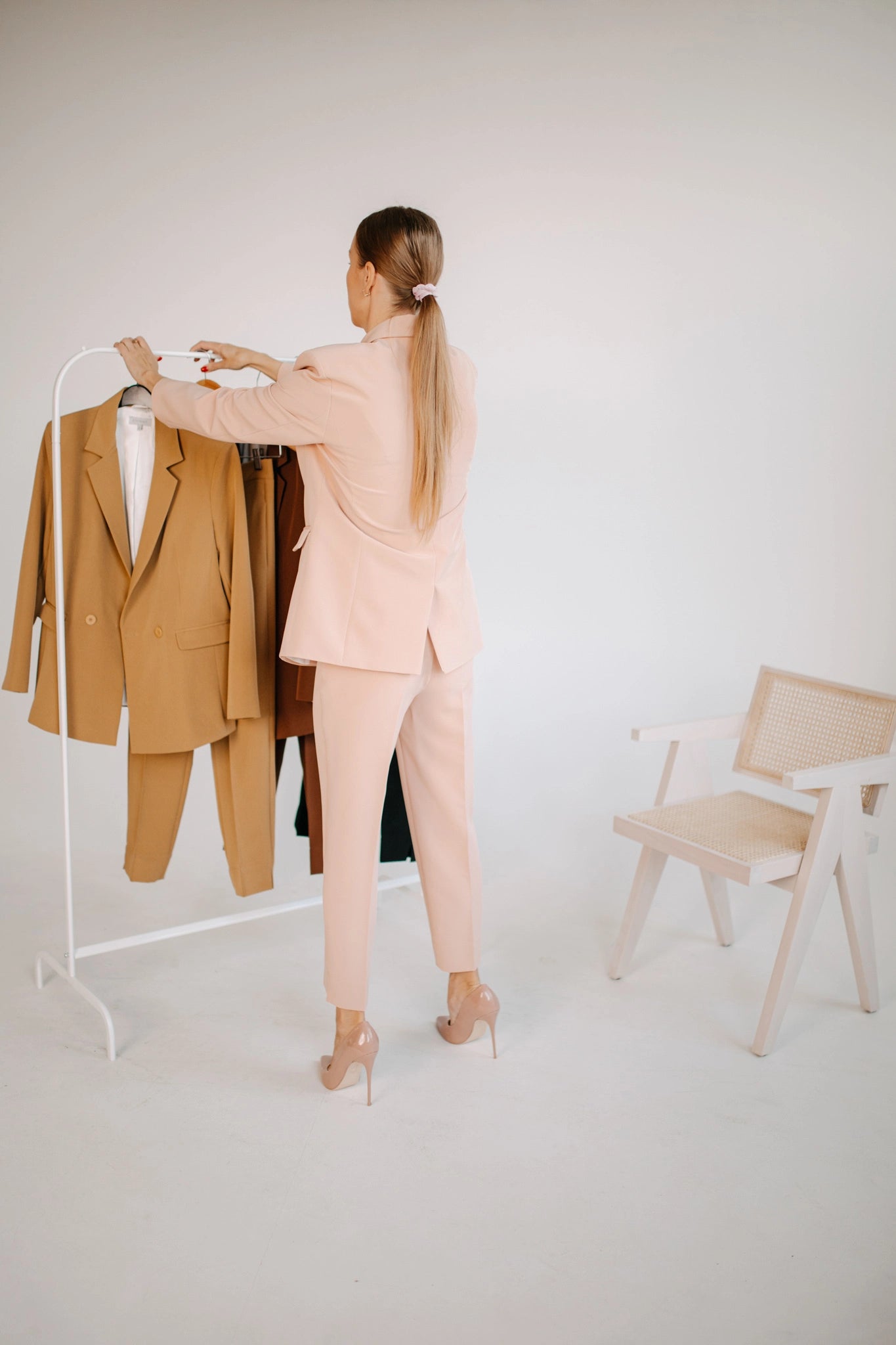 Pink double breasted blazer