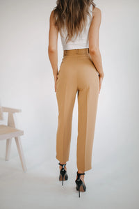 Pleated wide leg trousers