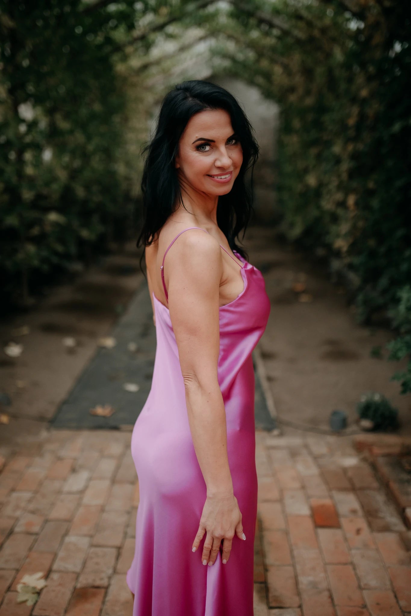 Fuchsia Pink Silk Dress - ETANNA Fuchsia Pink Silk Dress - ETANNA