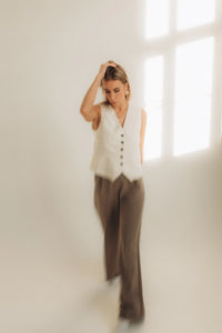 Taupe trousers for women