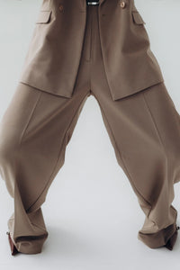 Taupe wide leg trousers