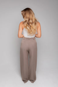 Wide leg taupe trousers