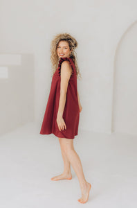 Wine coloured mini dress