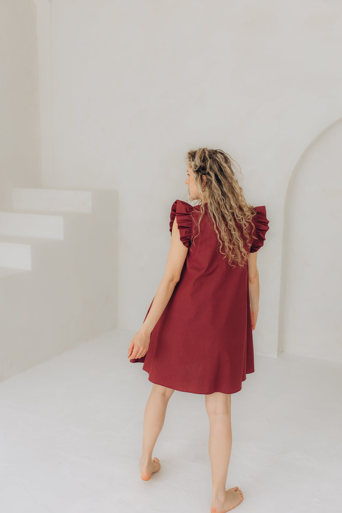 Women's burgundy dress