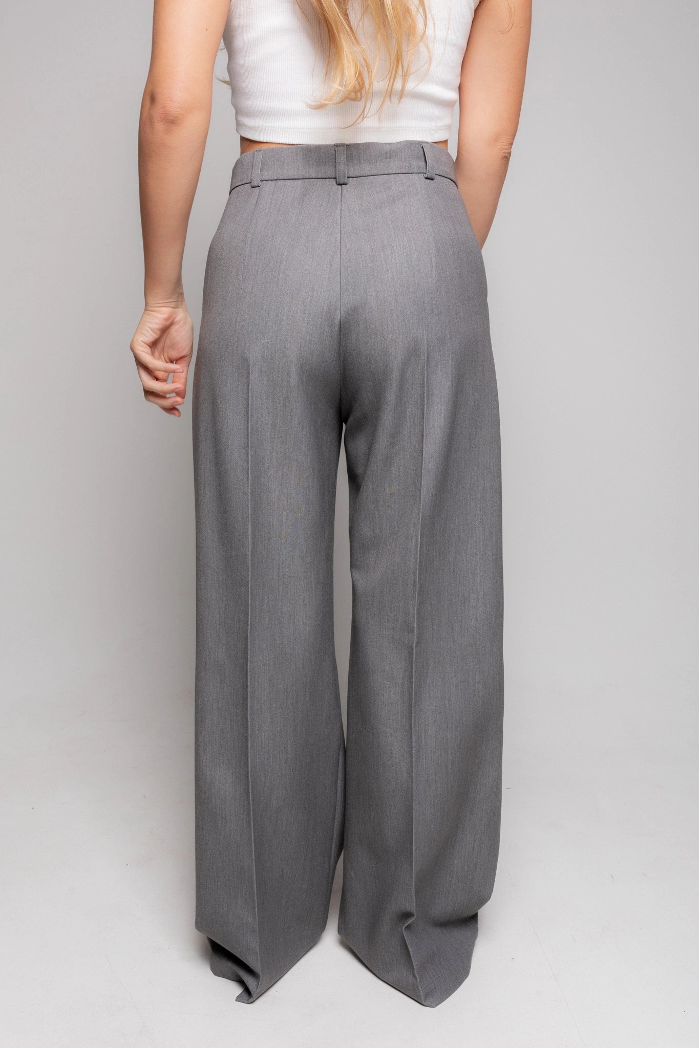 Womens grey wide leg trousers