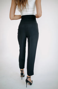 Womens high waisted trousers black