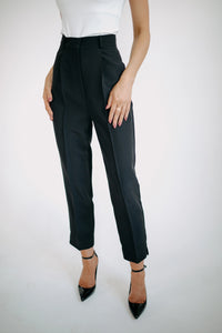 Womens high waisted trousers black